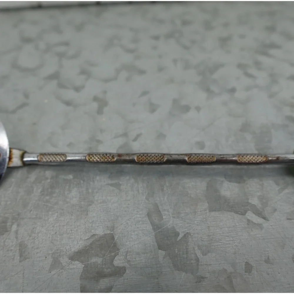 Vintage Slotted Spatula Turner Green Chevron Handle Stainless Steel Kitchen Tool
